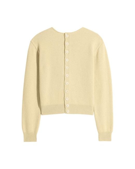 Lemaire Yellow Reversible Buttoned Sweater