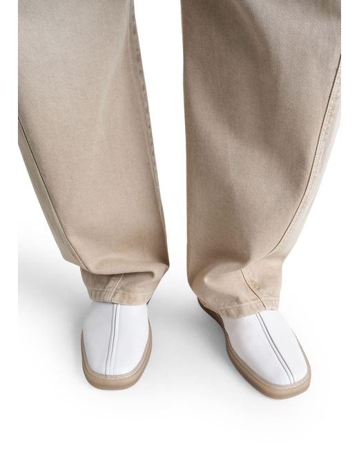 Lemaire White Linoleum Piped Sneakers for men