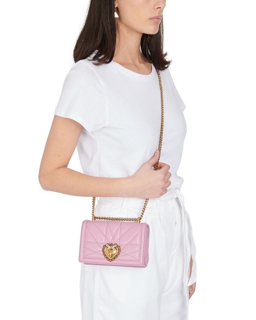 Dolce & Gabbana Mini Devotion Cross Body Bag in Pink | Lyst Australia
