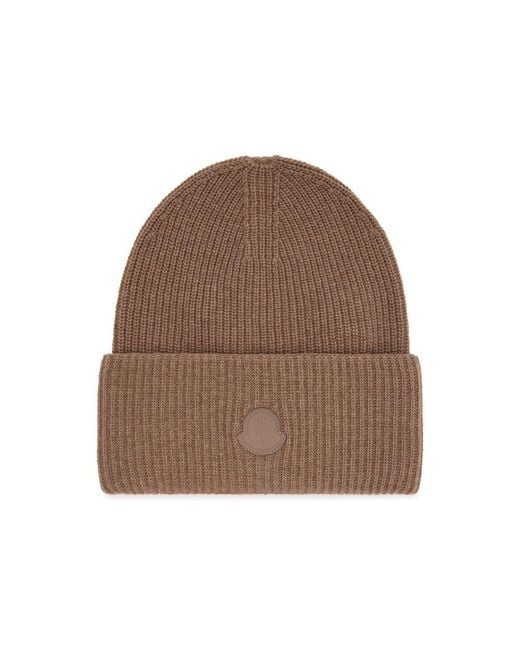 Moncler Brown Beanie With Logo