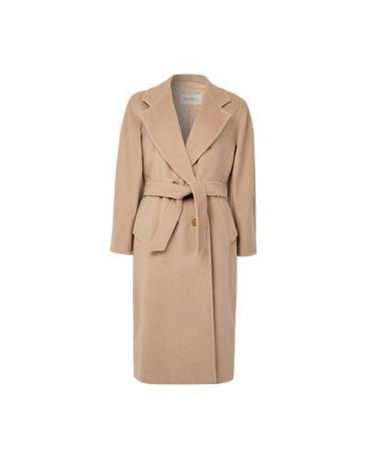 Max Mara Natural Mantel Mit Gürtel Madame 101801