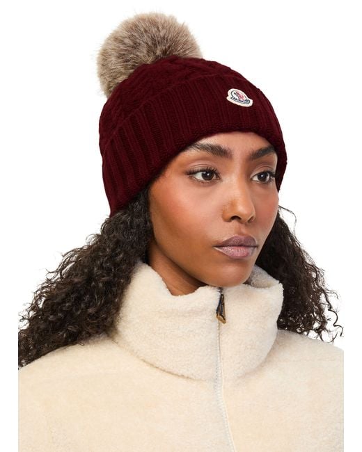 Moncler Brown Logo Beanie