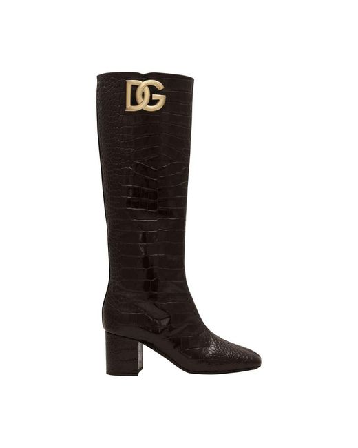 Dolce & Gabbana Black Calfskin Boots