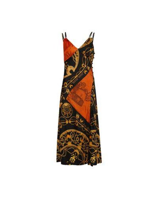 MARINE SERRE Brown Regenerated Silk Dress