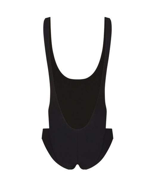 Dolce & Gabbana Black Dg-logo Cut-out Swimsuit