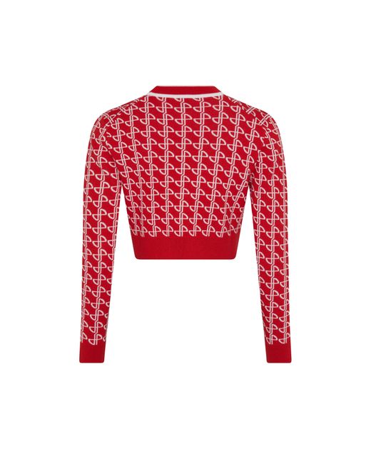 Patou Red Cropped Jumper