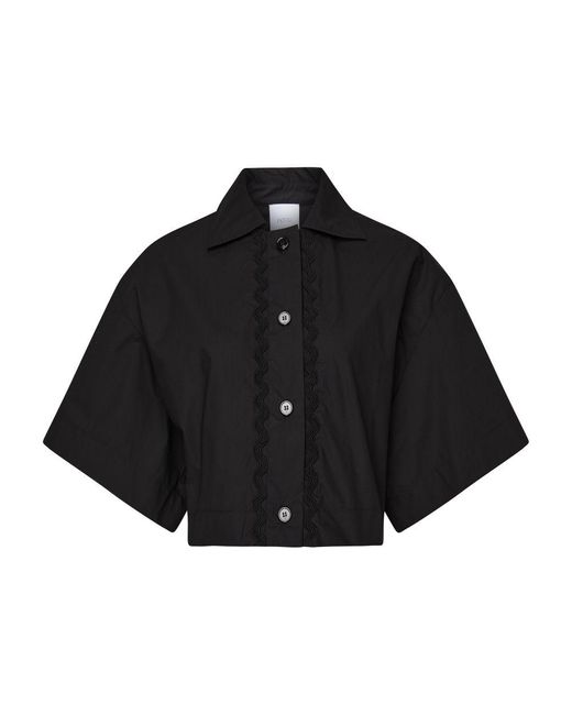 Patou Black Short-sleeves Braid Shirt