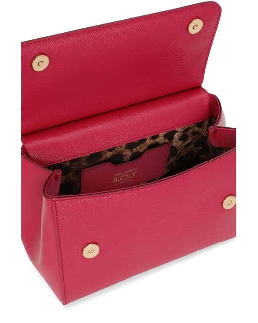 Medium sicily bag shop in printed dauphine calfskin