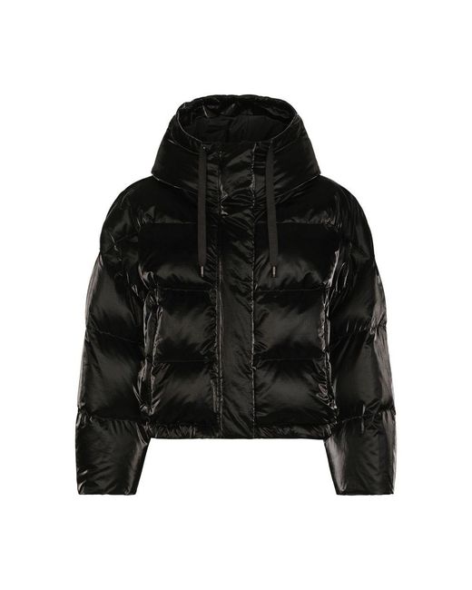 Dolce & Gabbana Black Coated Nylon Down Jacket