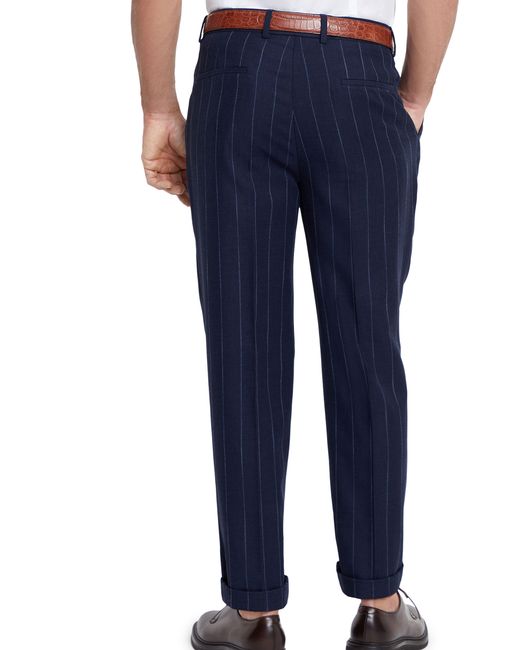 Brunello Cucinelli Blue Leisure Fit Pants With Darts for men