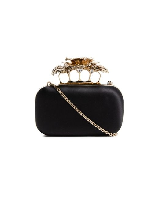 Alexander McQueen Black Carnation Clutch