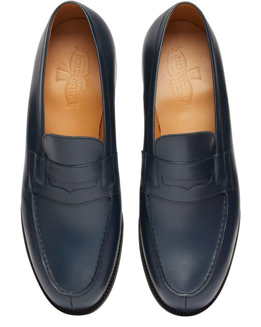 J.M. Weston Blue Flat Loafers for men