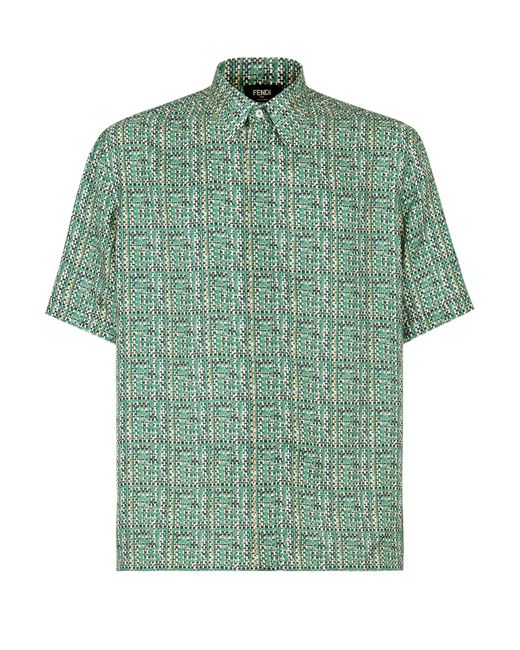 Fendi Green Shirt With Italian-Style Collar And Short Sleeves for men