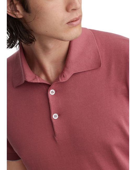 Brunello Cucinelli Poloshirt aus leichtem Strickgewirk in Pink für Herren