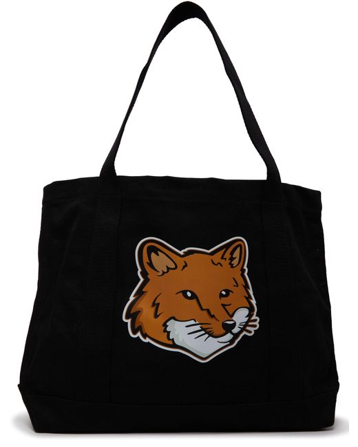 Maison Kitsuné Black Fox Head Tote Bag for men
