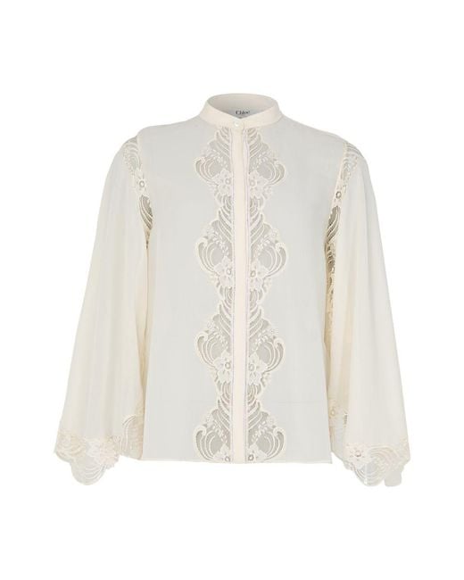 Chloé White Long Sleeved Blouse