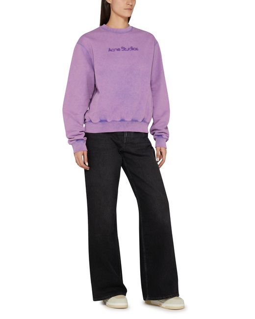 Acne Purple Logo Sweatshirt