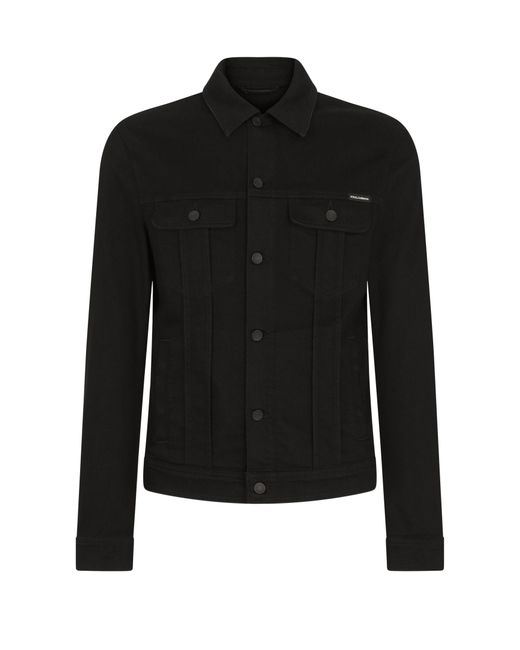 Veste en denim stretch noir Dolce & Gabbana pour homme en coloris Black