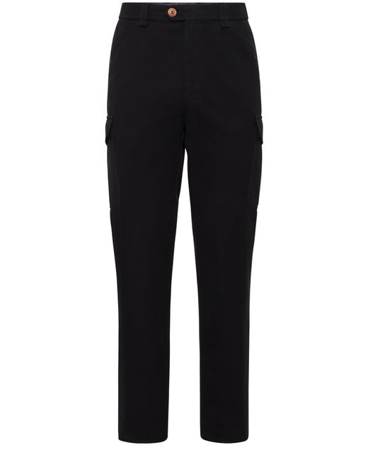 Brunello Cucinelli Black Piece-Dyed Pants for men