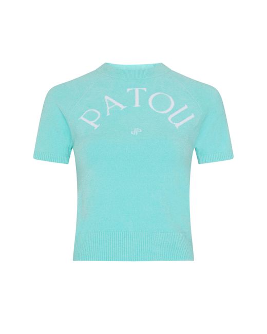 Patou Blue Jacquard Knit Top