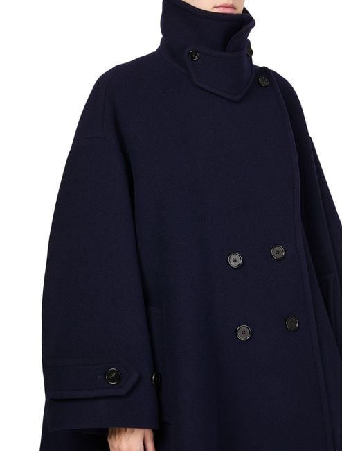 Manteau Oversize En Laine Melangee Chloé en coloris Blue