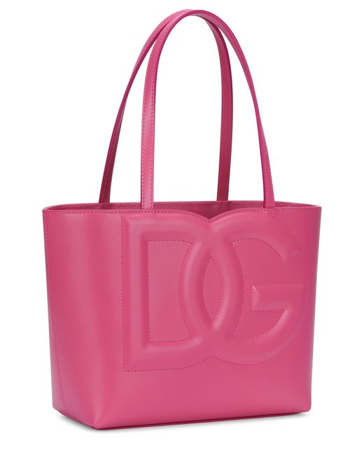 Dolce & Gabbana Pink Small Dg Logo Shopper
