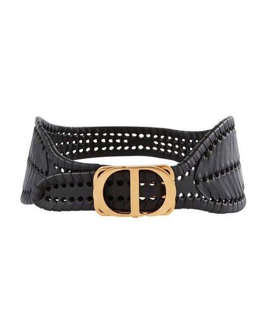 Dior 30 Montaigne Large Calfskin Belt in Black | Lyst