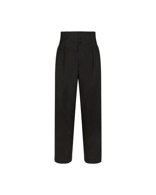 Dolce & Gabbana Black Tailored Cotton Pants for men