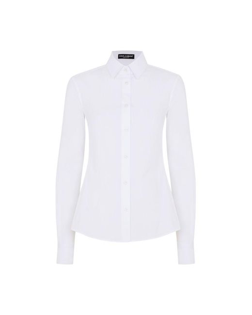 Dolce & Gabbana White Stretch Poplin Shirt