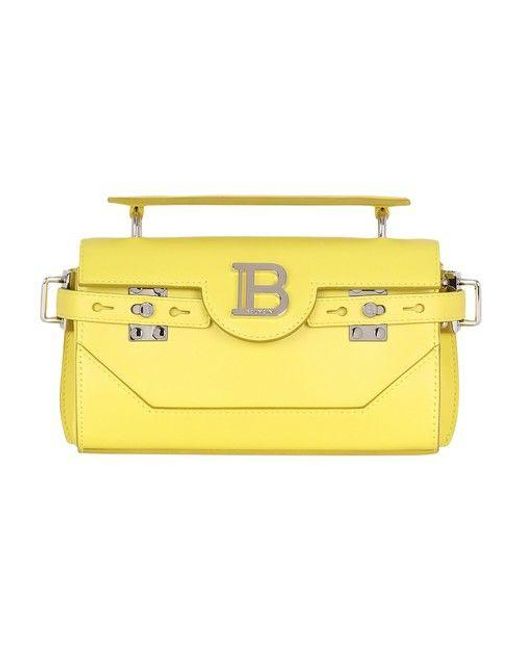 Balmain Bbuzz 19 Leather Bag in Yellow Lyst