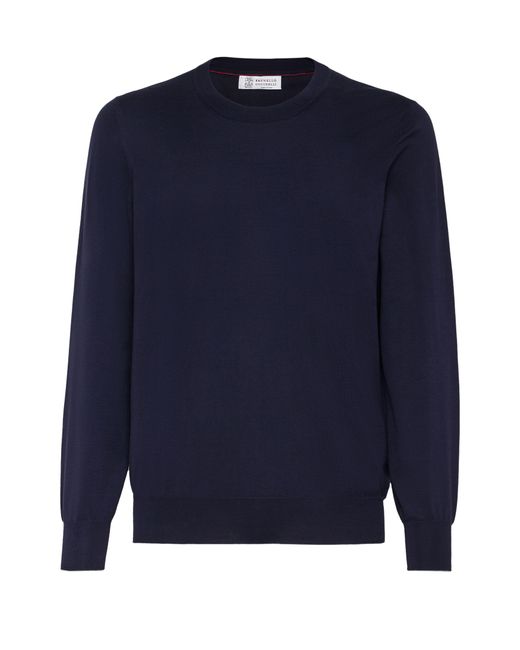 Brunello Cucinelli Blue Lightweight Sweater for men