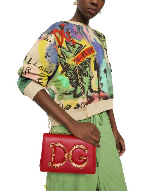 Dolce & Gabbana Red Tasche DG Girls aus Nappaleder