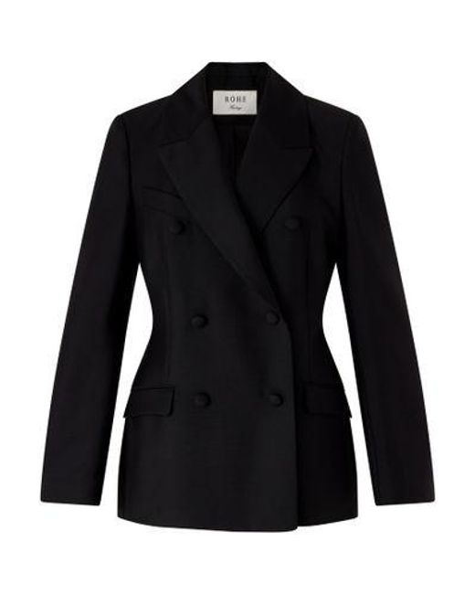 Rohe Black Double-Breasted Blazer