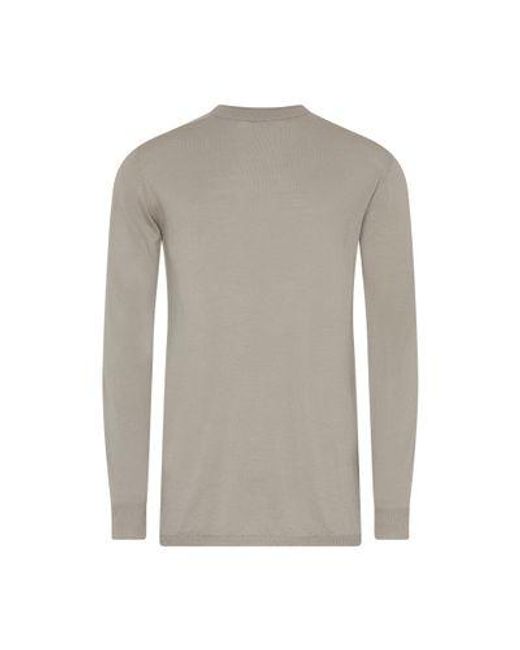 Rick Owens Gray Round Neck Sweater for men