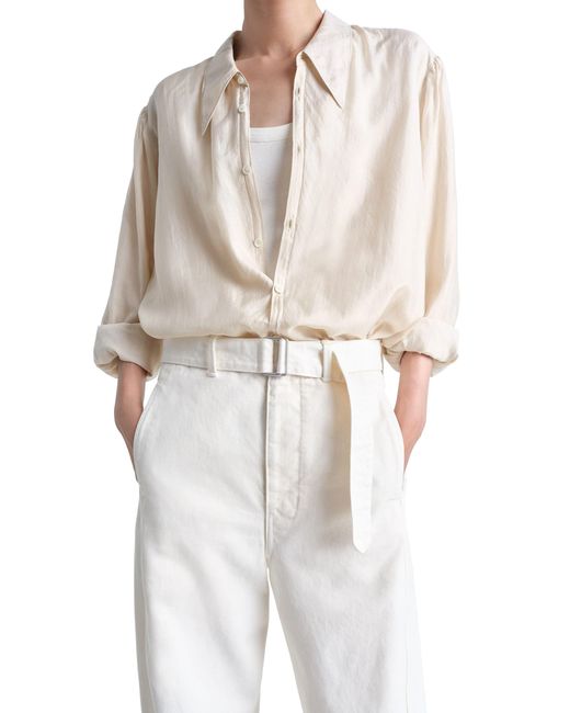 Lemaire White Twisted Hose Mit Gürtel