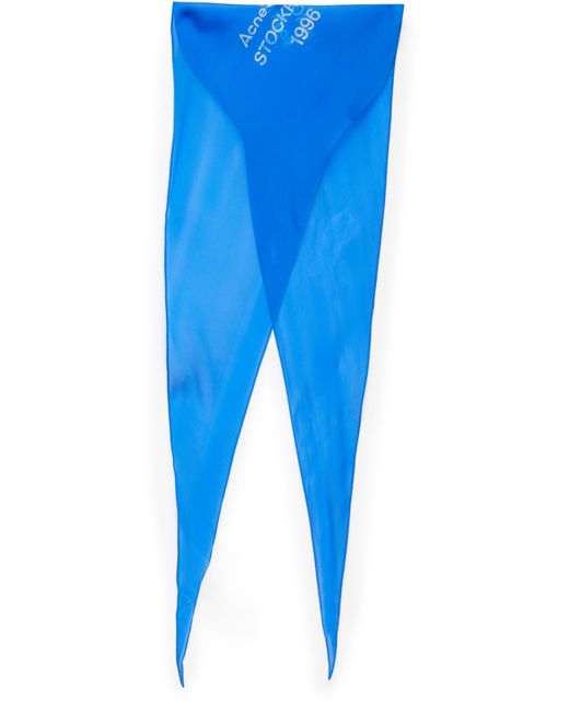 Écharpe avec logo Acne en coloris Blue