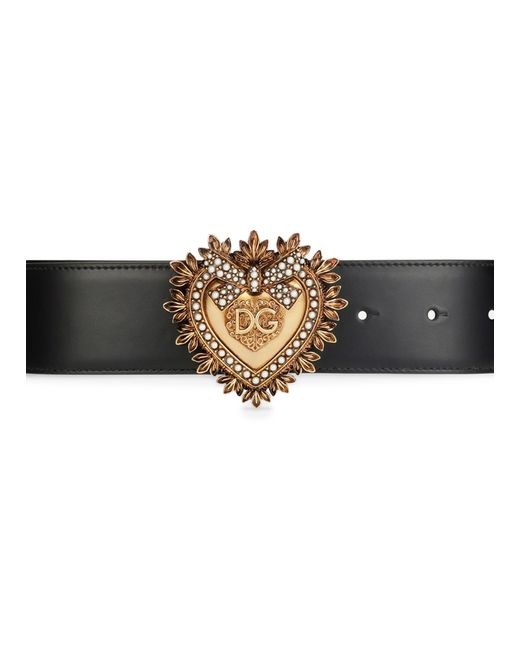 Dolce & Gabbana Metallic Devotion Belt In Lux Leather