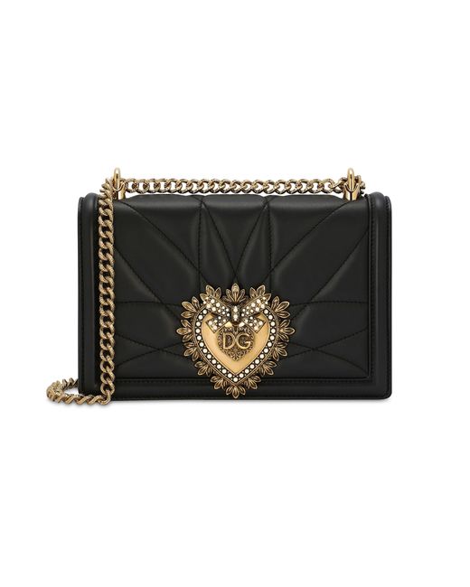 Dolce & Gabbana Black Medium Devotion Crossbody Bag