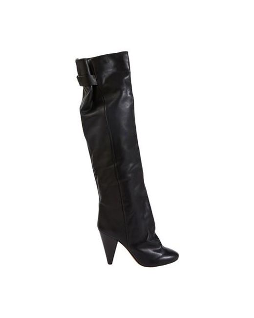 Isabel Marant Denim Likita Leather Over-the-knee Boots in Black - Save 78%  - Lyst