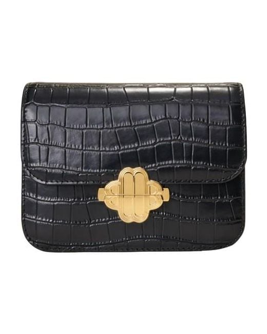 Sac en cuir façon croco Clover Maje en coloris Black