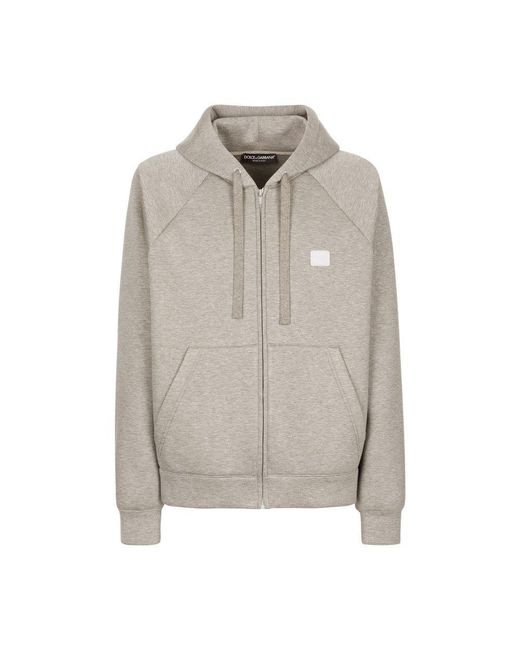 Dolce & Gabbana Gray Zip-up Hoodie With Tag for men