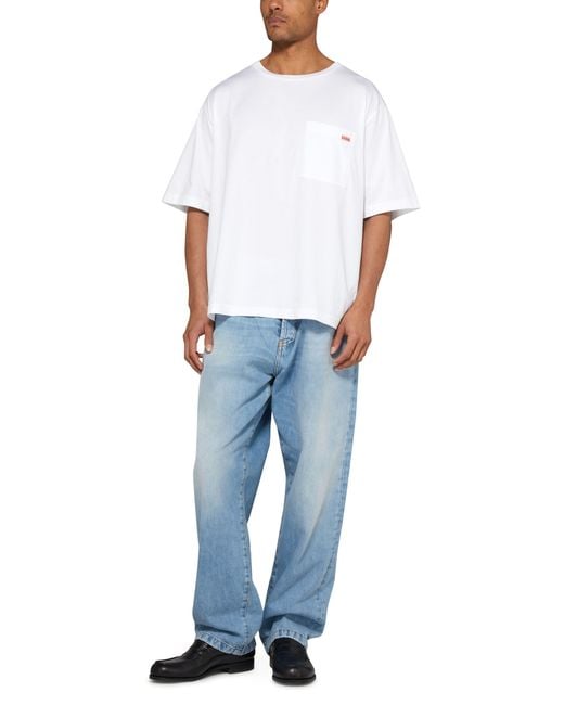 Acne White Short-Sleeved T-Shirt for men