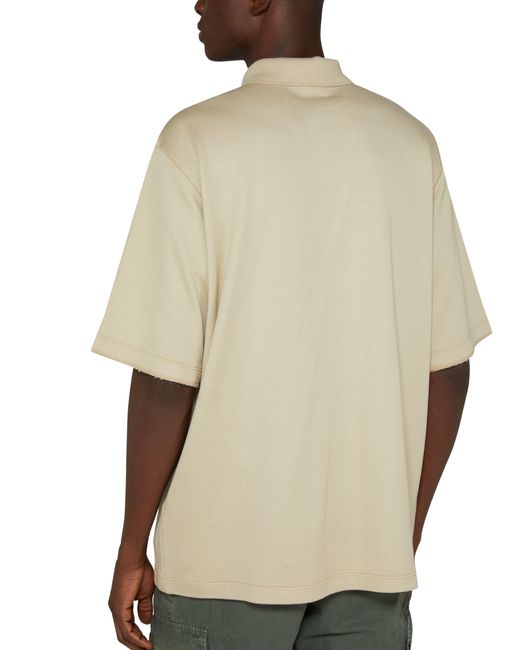 Stone Island Natural Short-sleeved Polo Shirt With Logo for men