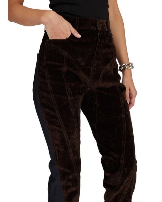 Mugler Black Slited Bi-material Spiral Jeans