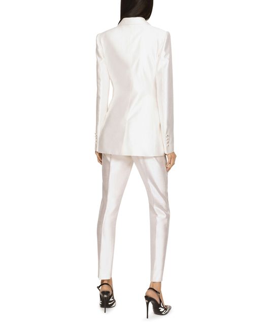 Veste Turlington en shantung Dolce & Gabbana en coloris White