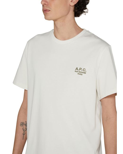 A.P.C. White New Raymond T-shirt for men