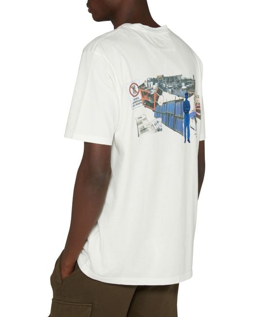 T-shirt en jersey de coton fin 24/1 Facili avec graphique C P Company pour homme en coloris White