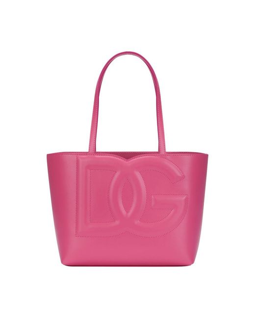 Dolce & Gabbana Pink Small Dg Logo Shopper