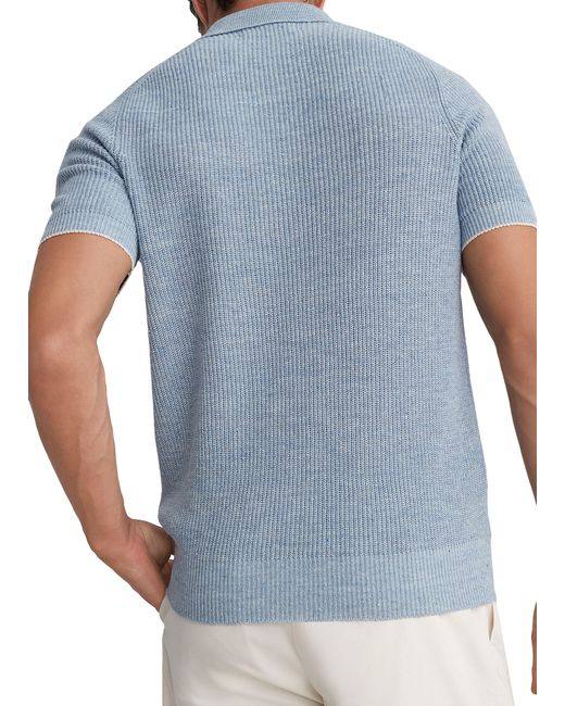 Brunello Cucinelli Blue Polo-Style Sweater for men