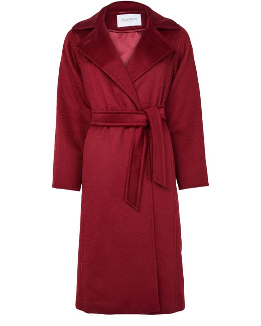 Max Mara Women's Red Manuela Maxi Belted Coat